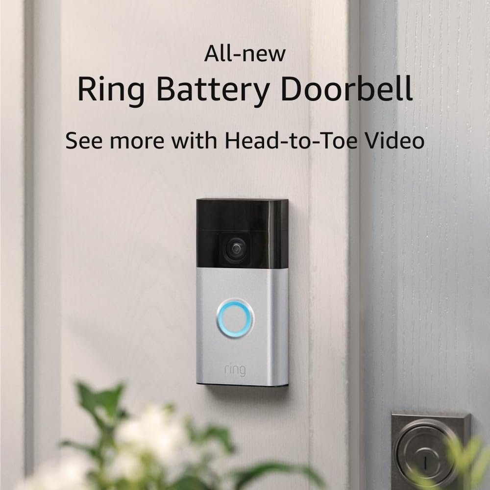 All-new Ring Battery Doorbell, Head-to-Toe Video, Live View with Two-Way Talk, and Motion Detection  Alerts (2024 release), Venetian Bronze