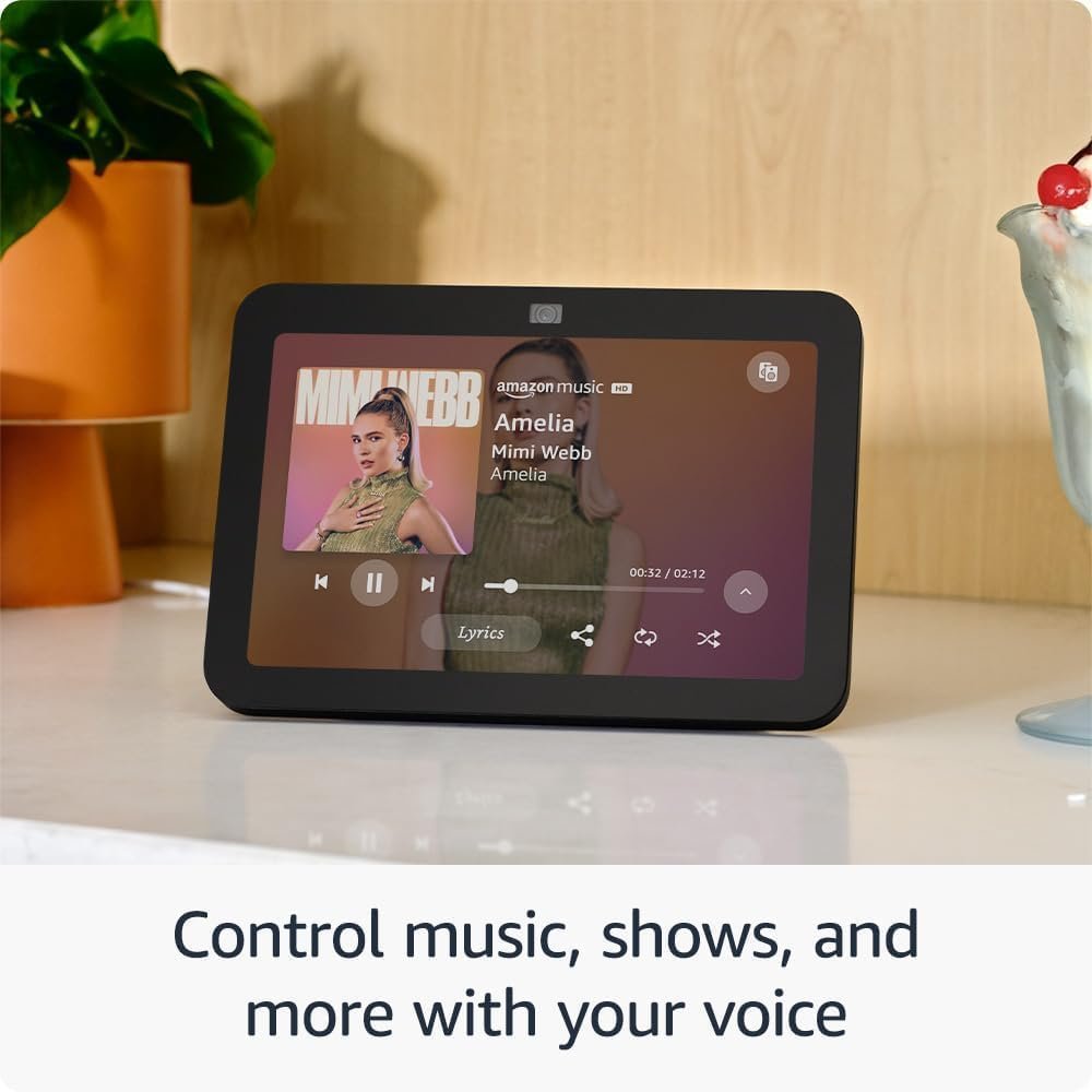 Echo Show 8 (3rd Gen, 2023 release) with Adjustable Stand with USB-C Charging Port | Charcoal