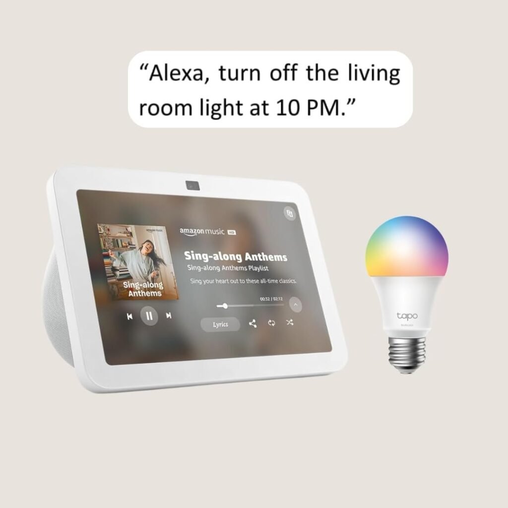 Echo Show 8 with TP-Link Tapo Smart Color Bulb