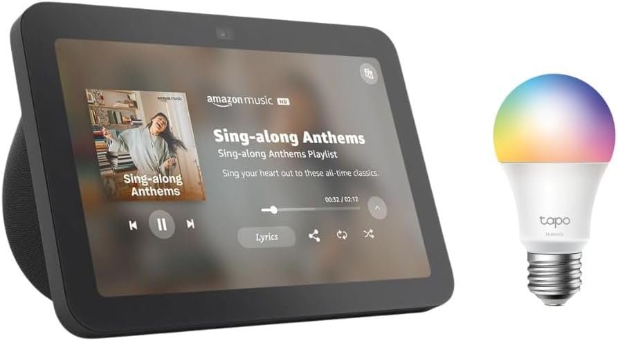 Echo Show 8 with TP-Link Tapo Smart Color Bulb