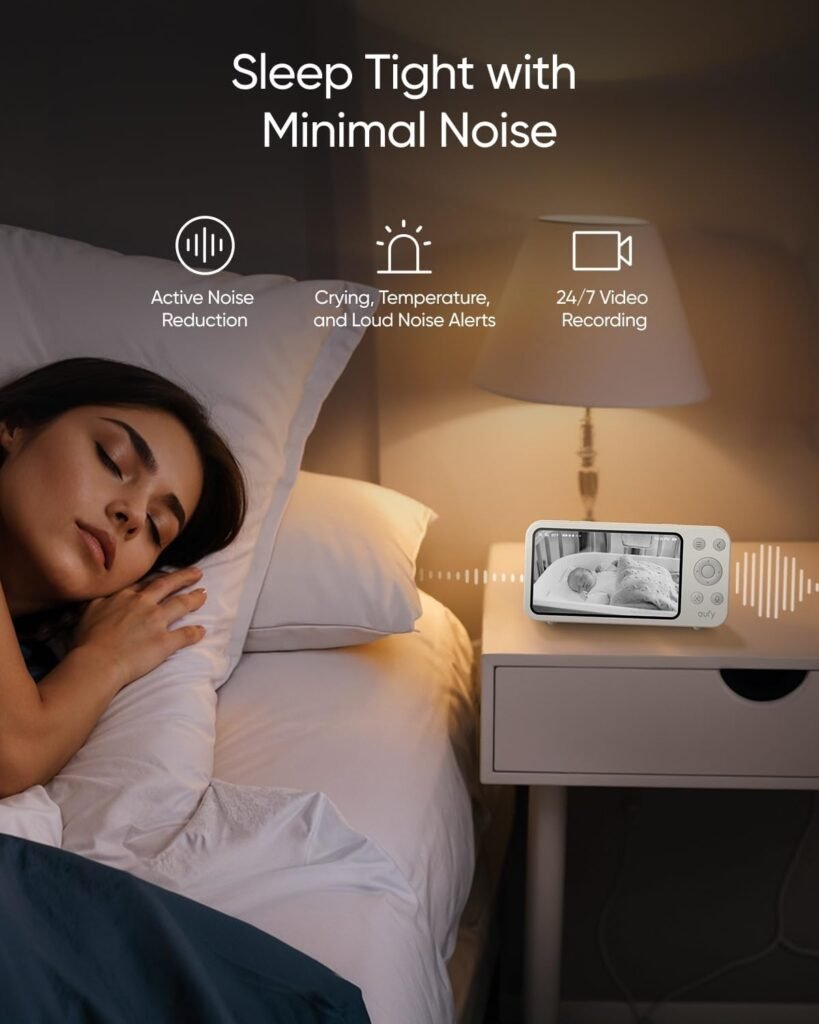 eufy Baby Monitor E21 with 4K UHD Camera, 5 720p Display, Hybrid Wi-Fi and No Wi-Fi Connection, App and Monitor Control, Pan-Tilt, 8× Zoom, Portable Camera with Built-in Battery, ANR, Smart Alerts