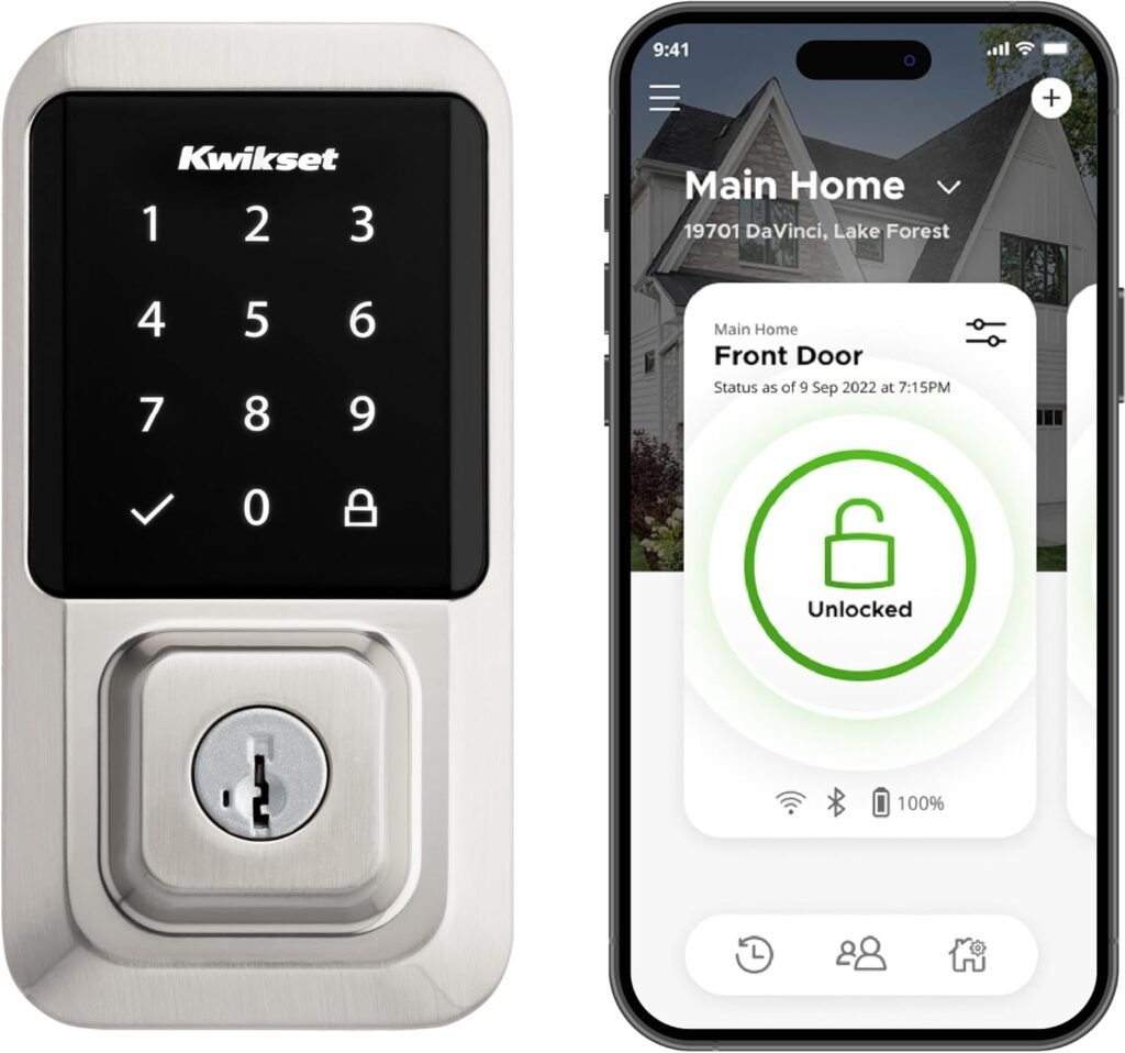 Kwikset Halo Wi-Fi Smart Lock, Keyless Entry Front Door Touchscreen Deadbolt, Matte Black Finish, Grade AAA Certified, UL Listed, Easy Install No Hub, App Control, Digital Remote Lock Kwikset Halo Wi-Fi Smart Lock, Keyless Entry Front Door Touchscreen Deadbolt, Matte Black Finish, Grade AAA Certified, UL Listed, Easy Install No Hub, App Control, Digital Remote Lock