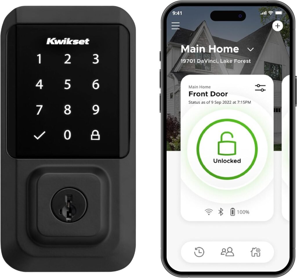 Kwikset Halo Wi-Fi Smart Lock, Keyless Entry Front Door Touchscreen Deadbolt, Matte Black Finish, Grade AAA Certified, UL Listed, Easy Install No Hub, App Control, Digital Remote Lock Kwikset Halo Wi-Fi Smart Lock, Keyless Entry Front Door Touchscreen Deadbolt, Matte Black Finish, Grade AAA Certified, UL Listed, Easy Install No Hub, App Control, Digital Remote Lock
