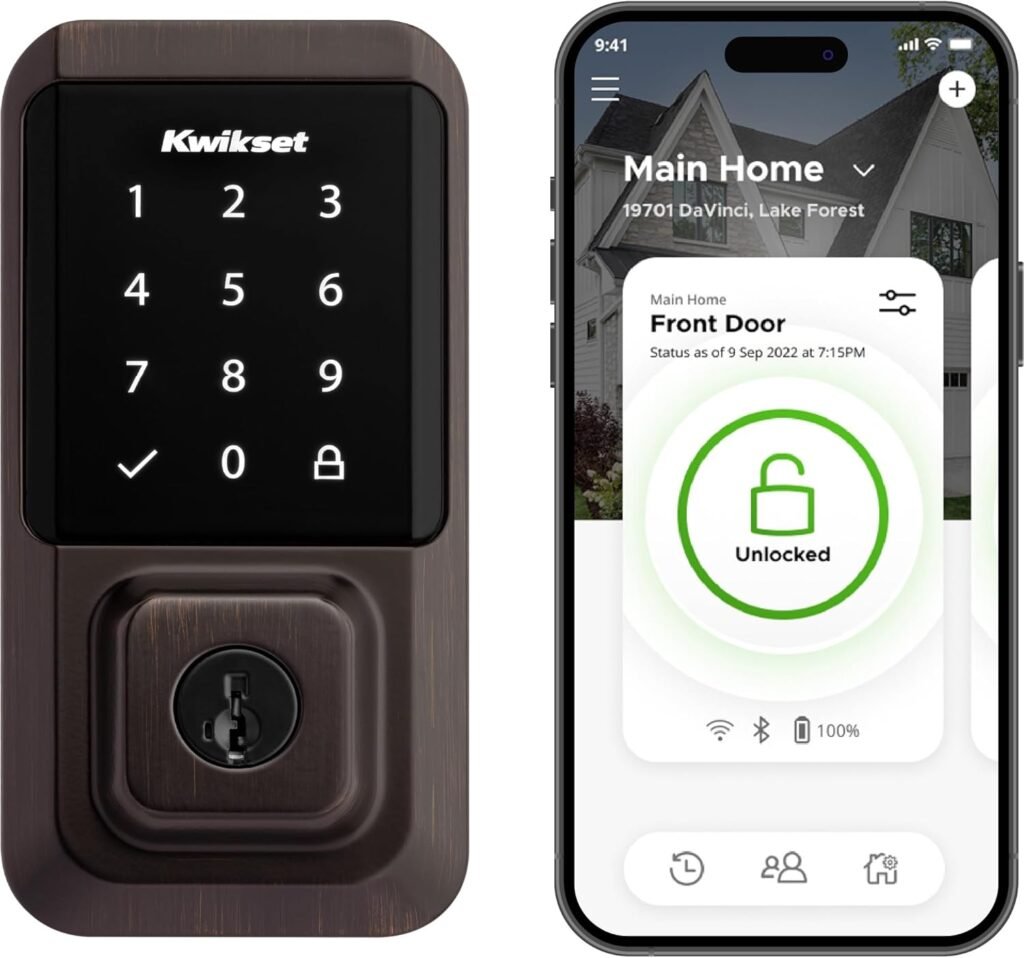 Kwikset Halo Wi-Fi Smart Lock, Keyless Entry Front Door Touchscreen Deadbolt, Matte Black Finish, Grade AAA Certified, UL Listed, Easy Install No Hub, App Control, Digital Remote Lock Kwikset Halo Wi-Fi Smart Lock, Keyless Entry Front Door Touchscreen Deadbolt, Matte Black Finish, Grade AAA Certified, UL Listed, Easy Install No Hub, App Control, Digital Remote Lock
