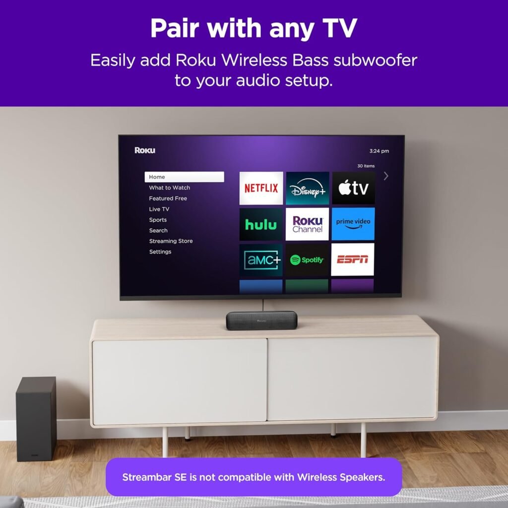 Roku Streambar SE | 2-in-1 TV Soundbar with Built-in 4K/HD/HDR Streaming, Premium Speakers,  Enhanced Speech Clarity for Crisp, Clear Dialogue - Quick Guided Simple Setup