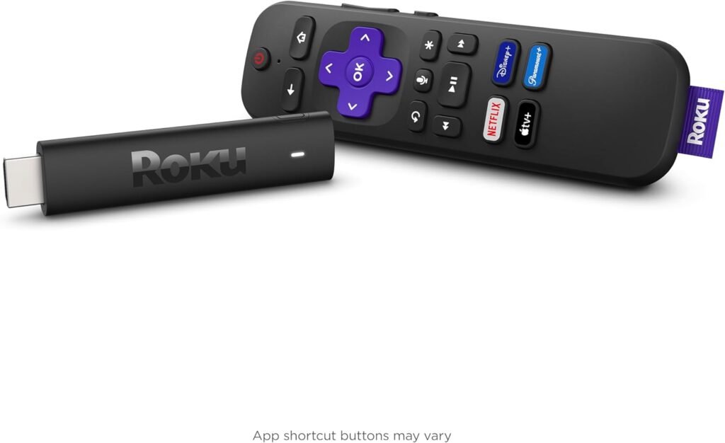 Roku Streaming Stick 4K | Portable Roku Streaming Device | 4K/HDR/D. Vision, Roku Voice Remote, Free  Live TV (Renewed)