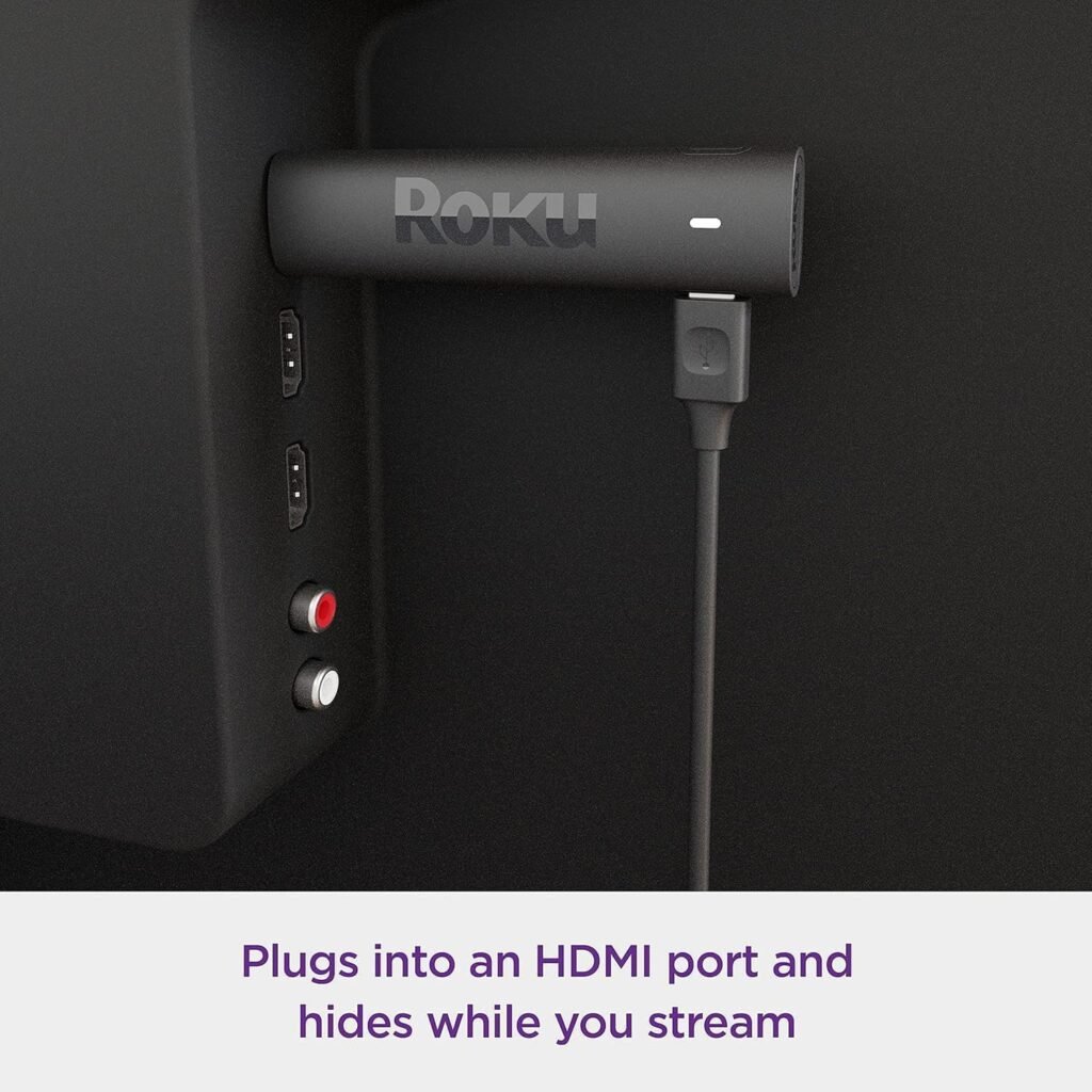 Roku Streaming Stick 4K | Portable Roku Streaming Device | 4K/HDR/D. Vision, Roku Voice Remote, Free  Live TV (Renewed)