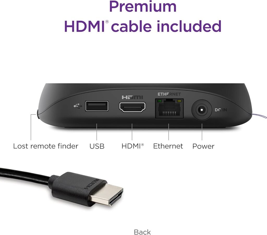 Roku Ultra | The Ultimate Streaming Device 4K/HDR/Dolby Vision/Atmos, Rechargeable Roku Voice Remote Pro, Ethernet Port, Hands-Free Controls, Lost Remote Finder, Free  Live TV