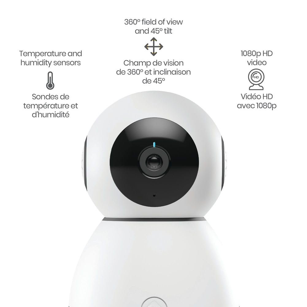 Safety 1ˢᵗ 360° Smart Baby Monitor: 1080p HD, PTZ, Day/Night Vision, Cry Detection, Two-Way Talk, Lullabies, Google Home  Amazon Alexa, Multi-Monitor, Secure Cloud/SD, iOS  Android, Echo