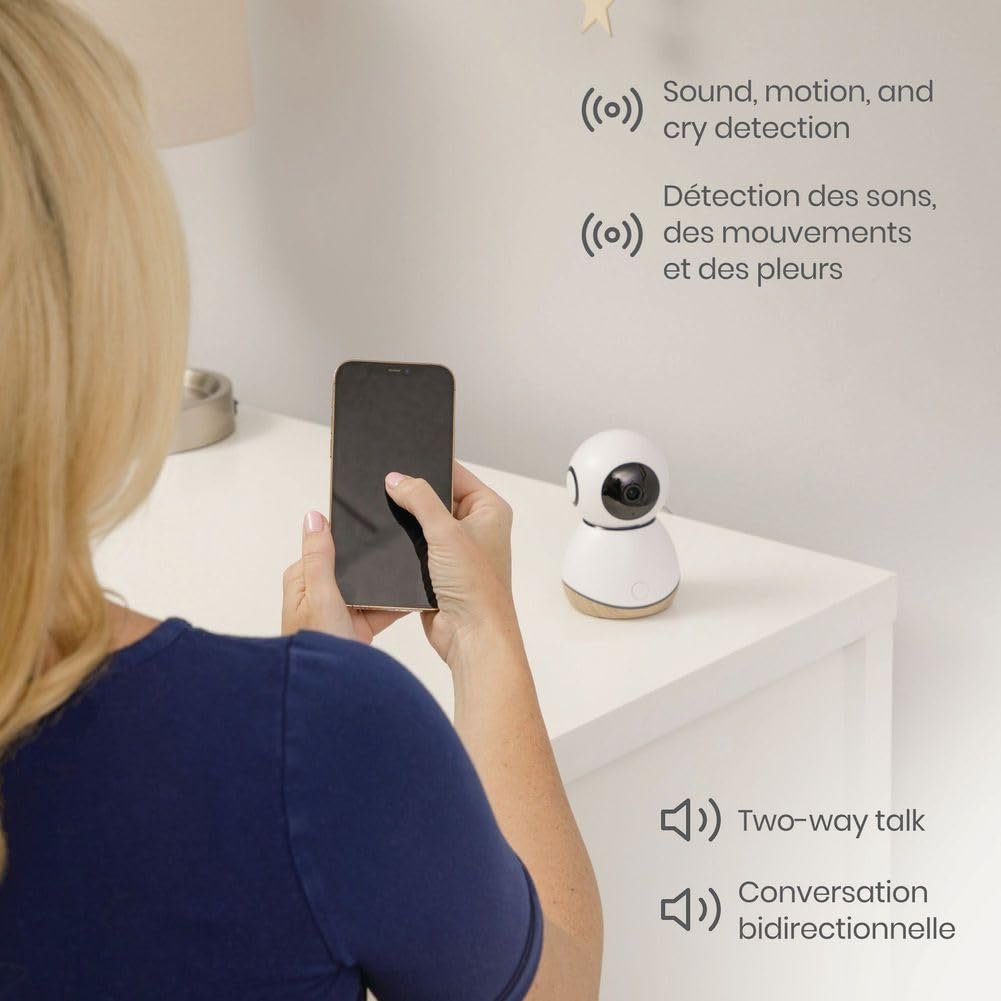 Safety 1ˢᵗ 360° Smart Baby Monitor: 1080p HD, PTZ, Day/Night Vision, Cry Detection, Two-Way Talk, Lullabies, Google Home  Amazon Alexa, Multi-Monitor, Secure Cloud/SD, iOS  Android, Echo