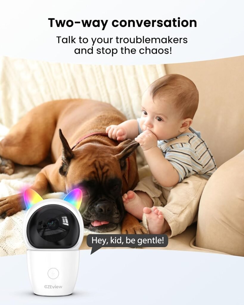 Video Baby Monitor with Camera and Audio, 2K Baby Monitor WiFi Smartphone with Night Vision, Pan-Tilt-Zoom via 4.3 Screen and APP, Cry/Motion Detection, 2-Way Audio (White 2pcs)
