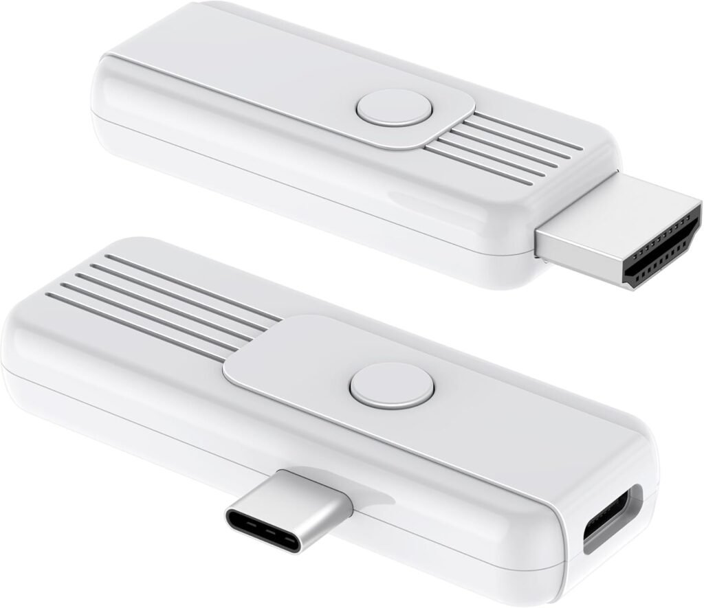 Wireless HDMI Transmitter and Receiver, Upgrade Type-C 3.1 Port Wireless Hdmi Plug  Play Portable 2.4G/5G for Streaming Video and Audio to HDTV/Projector/Monitor from Martphone/Tablet/Laptop