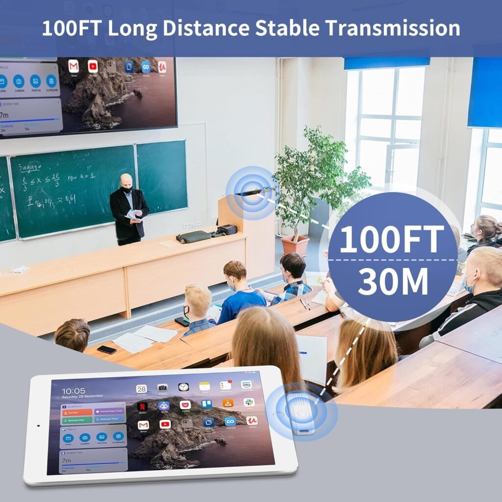 Wireless HDMI Transmitter and Receiver, Upgrade Type-C 3.1 Port Wireless Hdmi Plug  Play Portable 2.4G/5G for Streaming Video and Audio to HDTV/Projector/Monitor from Martphone/Tablet/Laptop