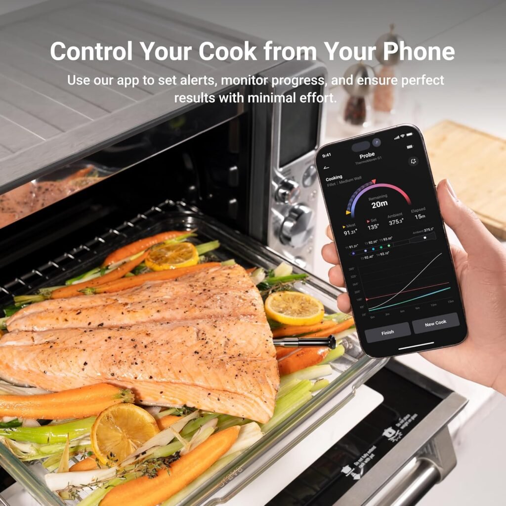 Wireless Meat Thermometer, 10X Enhanced Signal and Stability with Sub-1G, Standalone Base with Display Control, Certified Accuracy ±0.5°F, WiFi Unlimited Range for BBQ, Oven,Smoker,Grill Wireless Meat Thermometer, 10X Enhanced Signal and Stability with Sub-1G, Standalone Base with Display Control, Certified Accuracy ±0.5°F, WiFi Unlimited Range for BBQ, Oven,Smoker,Grill