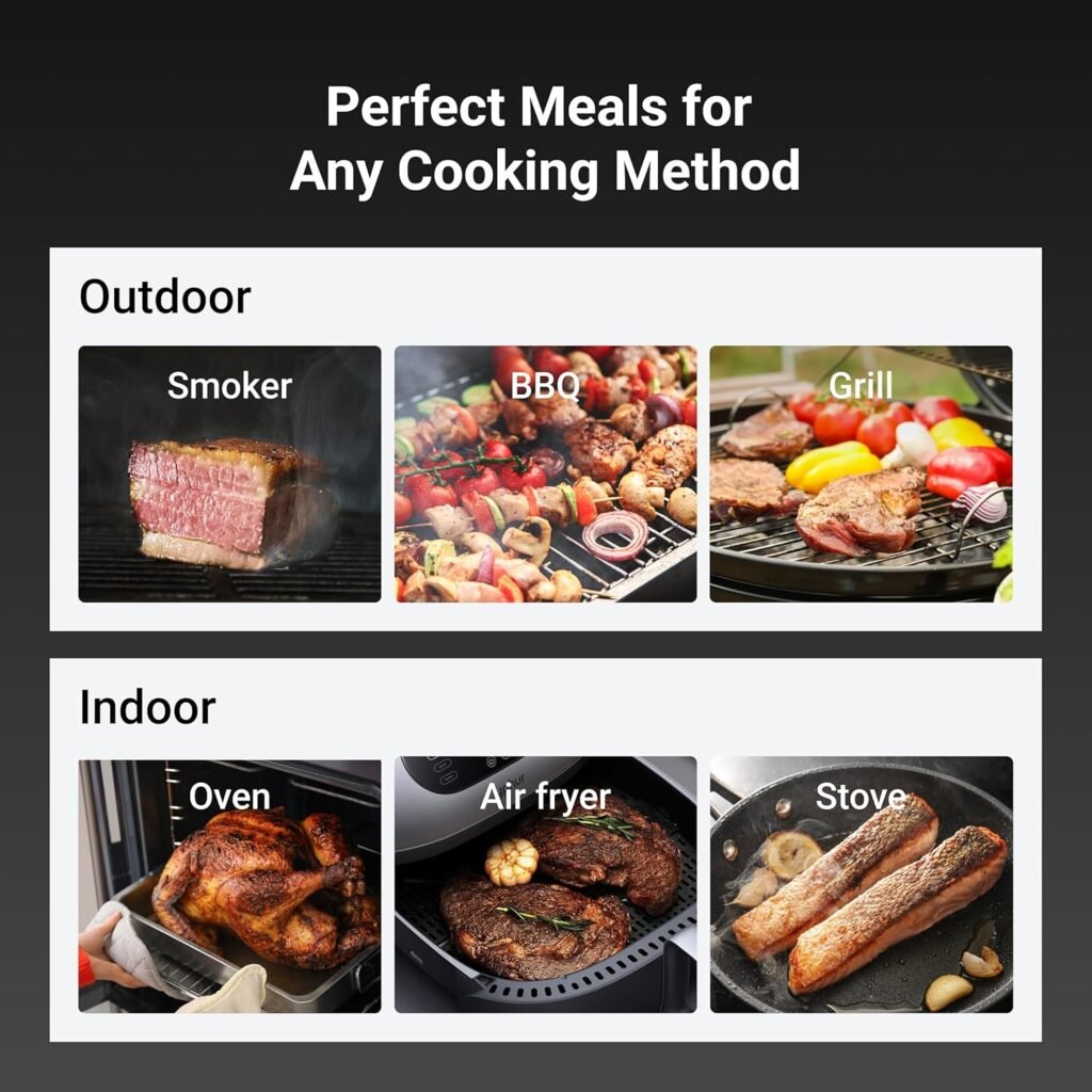 Wireless Meat Thermometer, 10X Enhanced Signal and Stability with Sub-1G, Standalone Base with Display Control, Certified Accuracy ±0.5°F, WiFi Unlimited Range for BBQ, Oven,Smoker,Grill Wireless Meat Thermometer, 10X Enhanced Signal and Stability with Sub-1G, Standalone Base with Display Control, Certified Accuracy ±0.5°F, WiFi Unlimited Range for BBQ, Oven,Smoker,Grill