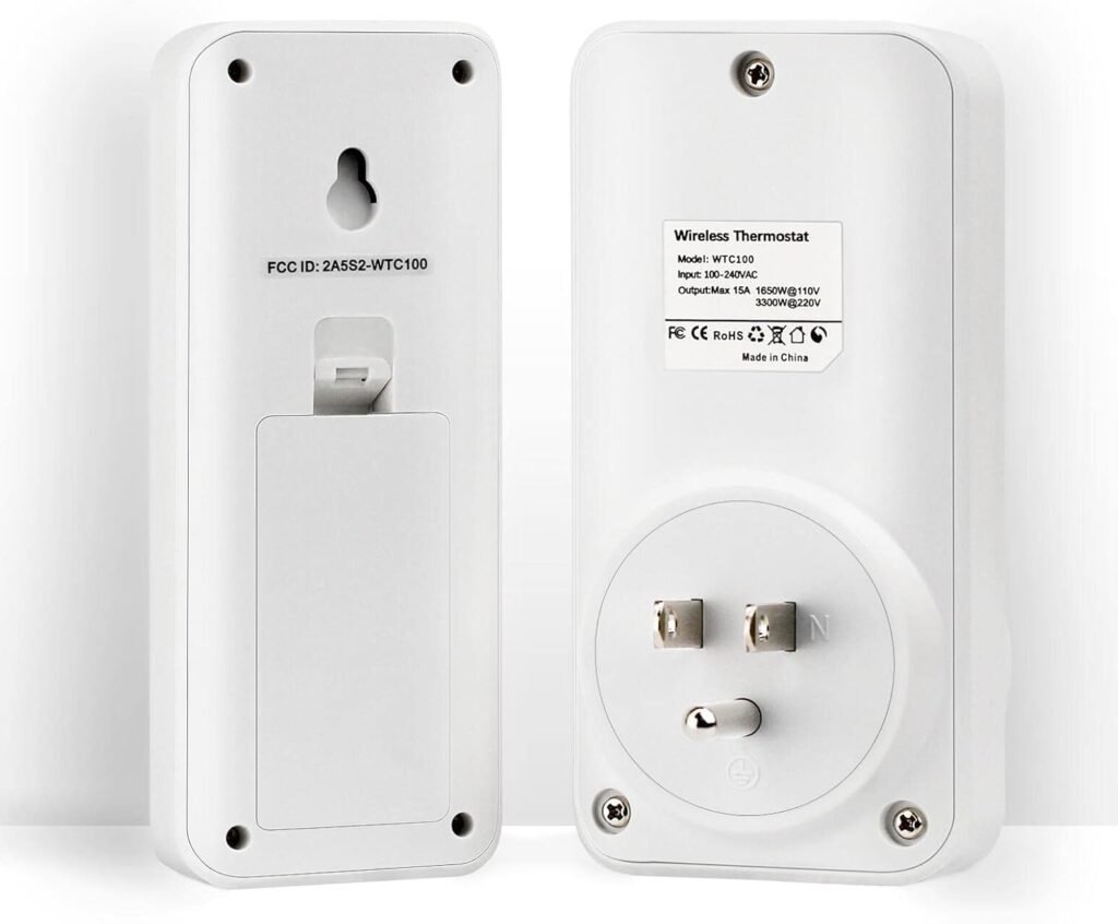 DIGITEN Wireless Thermostat Plug in Digital Temperature Controller Outlet Programmable Thermostat with Build-in Temperature Sensor Remote Control Greenhouse Thermostat Outlet Plug for Heater