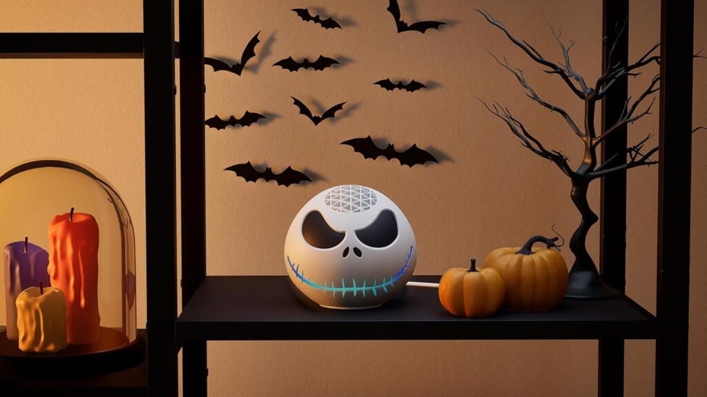 Echo Dot Bundle: Includes Echo Dot (5th Gen, 2022 release) | Deep Sea Blue and Limited Edition Disney Jack Skellington Shell