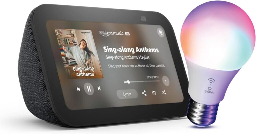 Echo Show 5 with Globe Electric Smart Bulb