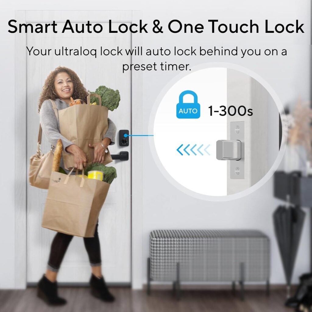 ULTRALOQ U-Bolt Pro WiFi Smart Lock with Door Sensor, 8-in-1 Keyless Entry Door Lock with Fingerprint ID, App Remote Control, Built-in WiFi Keypad Deadbolt, Auto Unlock, IP65 Waterproof, Easy Install