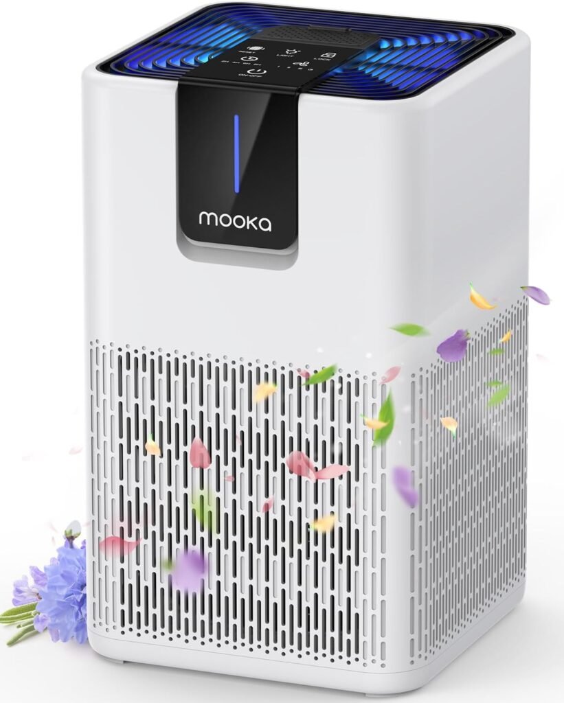 Air Purifiers for Home Large Room Up to 1250 Ft², MOOKA H13 HEPA Air Purifier for Pets Dust Odor Smoke, Aromatherapy Function, Air Cleaner with 15dB Quiet Sleep Mode for Bedroom Office Living Room Air Purifiers for Home Large Room Up to 1250 Ft², MOOKA H13 HEPA Air Purifier for Pets Dust Odor Smoke, Aromatherapy Function, Air Cleaner with 15dB Quiet Sleep Mode for Bedroom Office Living Room