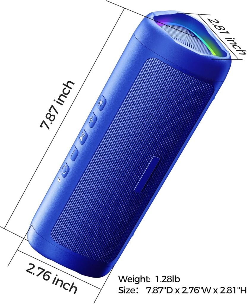 Bluetooth Speaker with HD Sound, Portable Wireless, IPX5 Waterproof, Up to 20H Playtime, TWS Pairing, BT5.3, for Home/Party/Outdoor/Beach, Electronic Gadgets, Birthday Gift (Black)