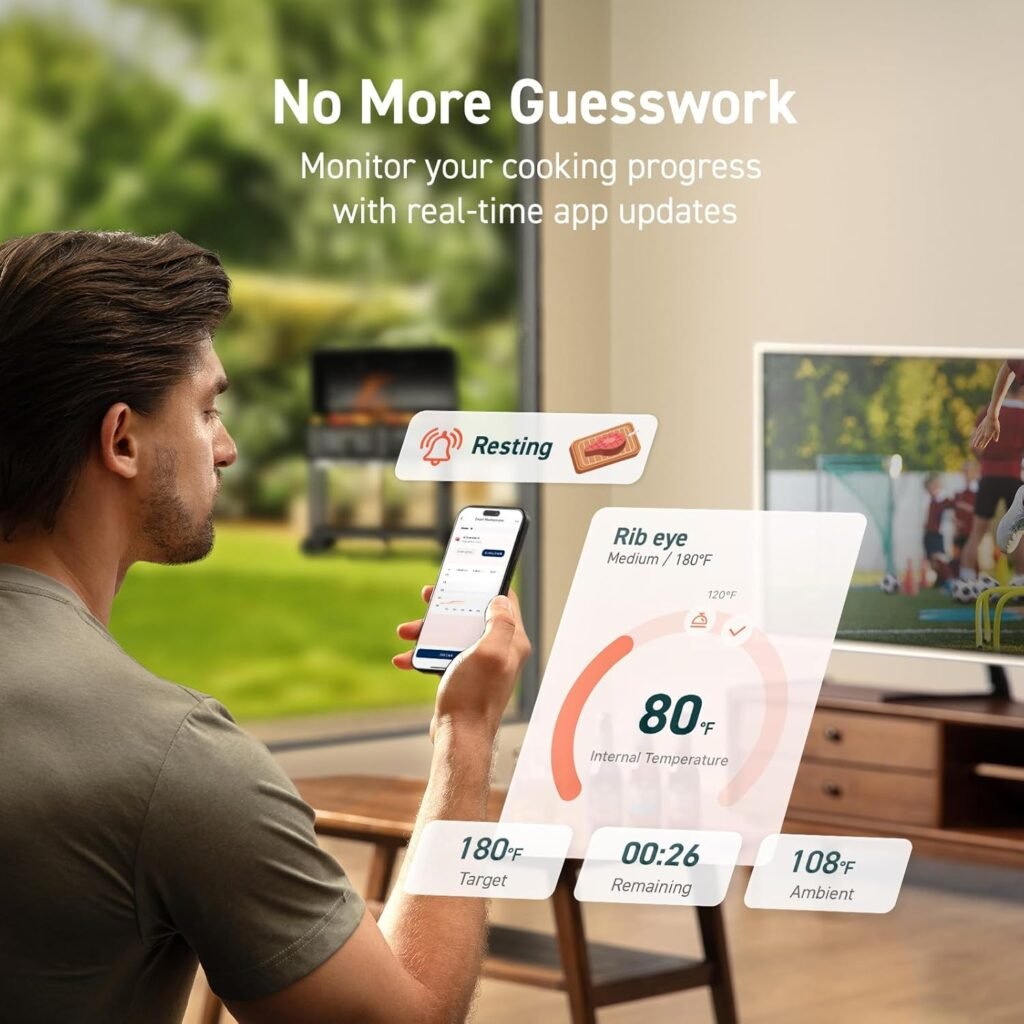 COSORI Wireless Meat Thermometer Digital, Bluetooth Food Thermometer for Grill, Smoker, Oven, Air Fryer for Turkey, Chicken, Steak, Gifts for Men, 90+ Recipes in Free App COSORI Wireless Meat Thermometer Digital, Bluetooth Food Thermometer for Grill, Smoker, Oven, Air Fryer for Turkey, Chicken, Steak, Gifts for Men, 90+ Recipes in Free App