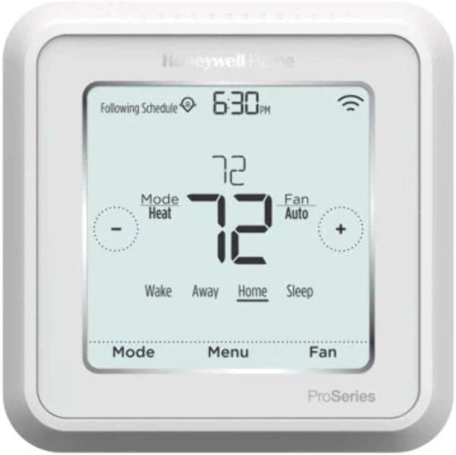 Honeywell TH6320WF2003/U Lyric T6 Thermostat, 3 Heat / 2 Cool Heat Pump Or 2 Heat / 2 Cool Conventional, 4.09 x 4.09 x 1.06