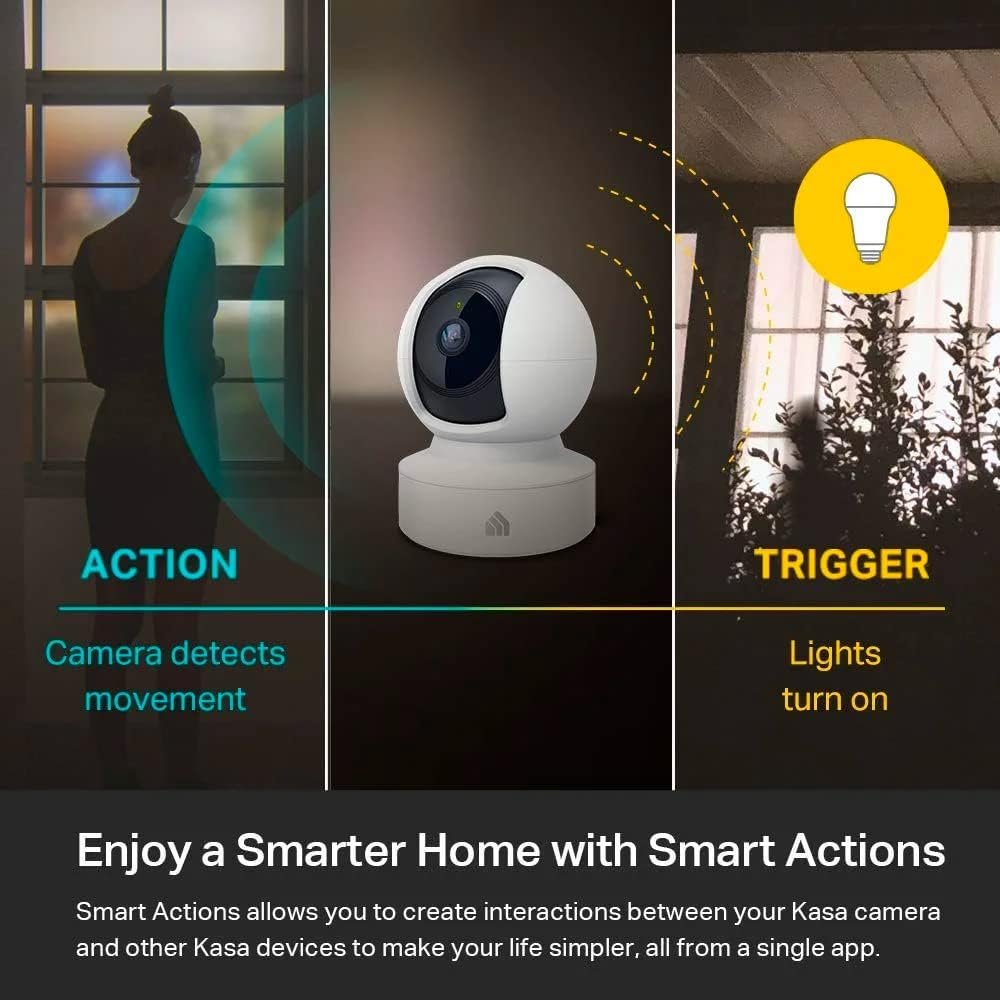 Kasa Indoor Pan/Tilt Smart Security Camera, 1080p HD Dog-Camera,2.4GHz with Night Vision,Motion Detection for Baby and Pet Monitor, Cloud  SD Card Storage, Works with Alexa Google Home (EC70), White
