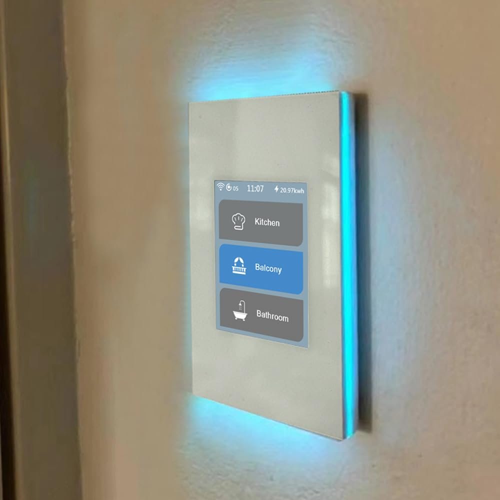 LANBON LCD 1/2/3 Gang Smart Light Switch 3 Way for Whole House, LCD Magic Panel by WiFi Mesh Never be Offline, Mesh Wi-Fi Smart Switch Works with AlexaGoogle Home, Neutral Wire Required,L8-HS-White
