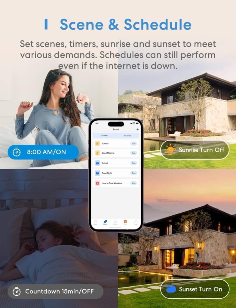 Meross Smart Light Switch Supports Apple Homekit, Siri, Alexa, Google Assistant  SmartThings, 2.4Ghz WiFi Light Switch, Neutral Wire Required, Single Pole, Remote Control Schedule, 2 Pack