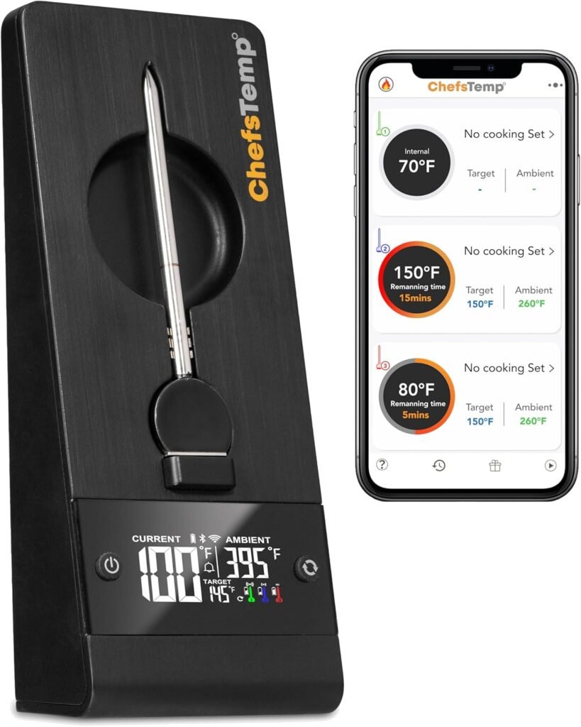ProTemp Plus Next-Gen Wireless Meat Thermometer Digital Unlimited Range Bluetooth  WiFi Enabled Smart Cooking Grilling Smoker BBQ Oven Kitchen Rotisserie (Stand + 1 Probe)