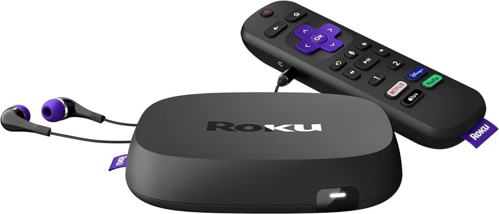 Roku Ultra | Streaming Device HD/4K/HDR/Dolby Vision with Dolby Atmos, Bluetooth Streaming, and Roku Voice Remote with Headphone Jack and Personal Shortcuts, includes Premium HDMI® Cable