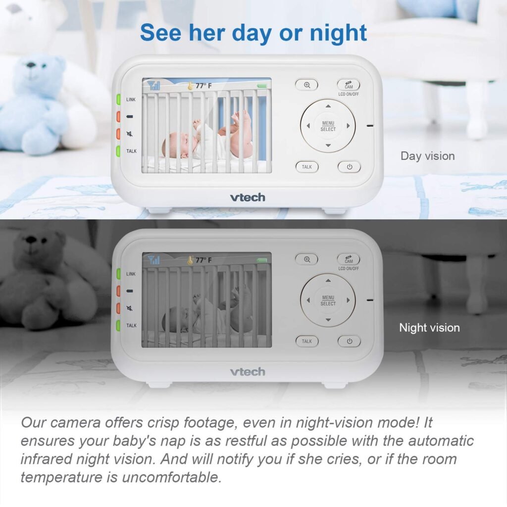 VTech RM5764HD 1080p Smart WiFi Remote Access Baby Monitor, 360° Pan  Tilt, 5 720p HD Display, HD Night Vision, Soothing Sounds, 2-Way Talk, Temperature Sensor, Motion Detection, iOS  Android