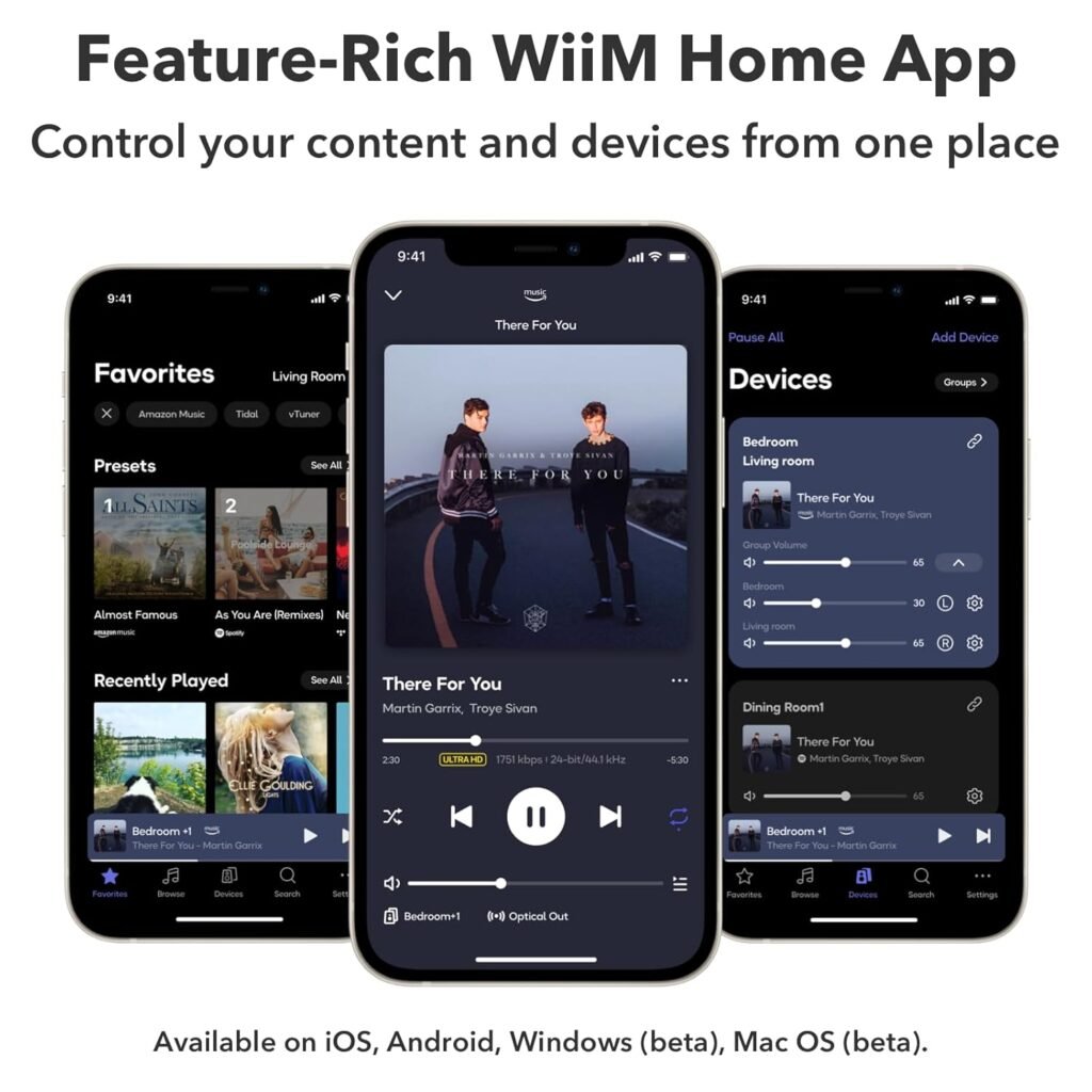 WiiM Amp: Multiroom Streaming Amplifier | Compatible with AirPlay, Google Cast, Alexa | HDMI, Voice Control | Stream from Spotify, Amazon Music, Tidal  More | Space Gray
