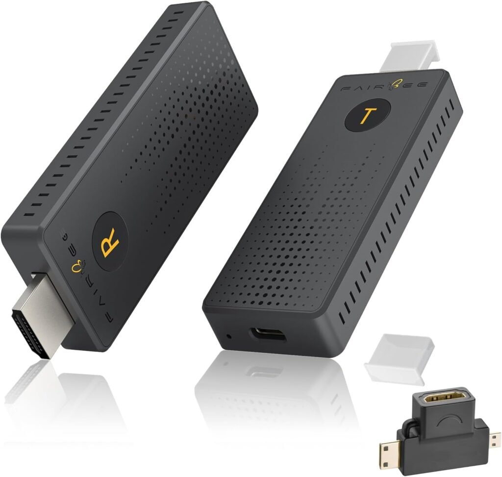 Wireless HDMI Transmitter and Receiver 4K, FAIRBEE Wireless Hdmi True UHD 4K Input  4K Output, Plug  Play, 98ft Range, Dual Band 2.4G/5G, for Laptop/PC/TV Box to HDTV/Projector, No App Needed