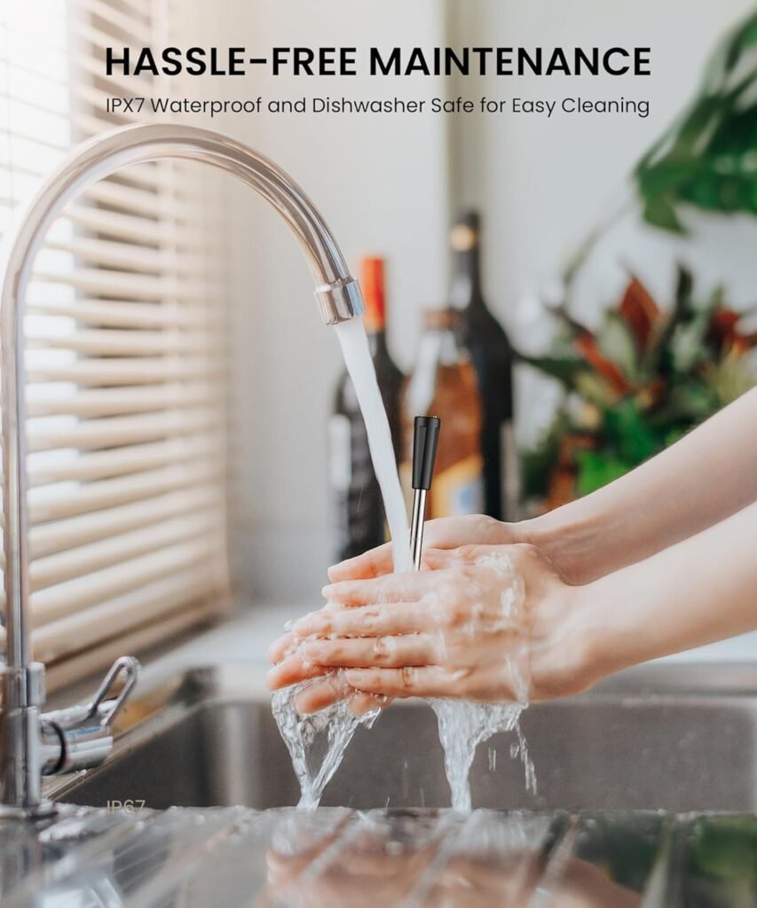 Wireless Smart Meat Thermometer for BBQ, Oven, Grill, Kitchen, Smoker, Rotisserie, Long Range Bluetooth Cooking Thermometer, Food Thermometer for Remote Monitoring