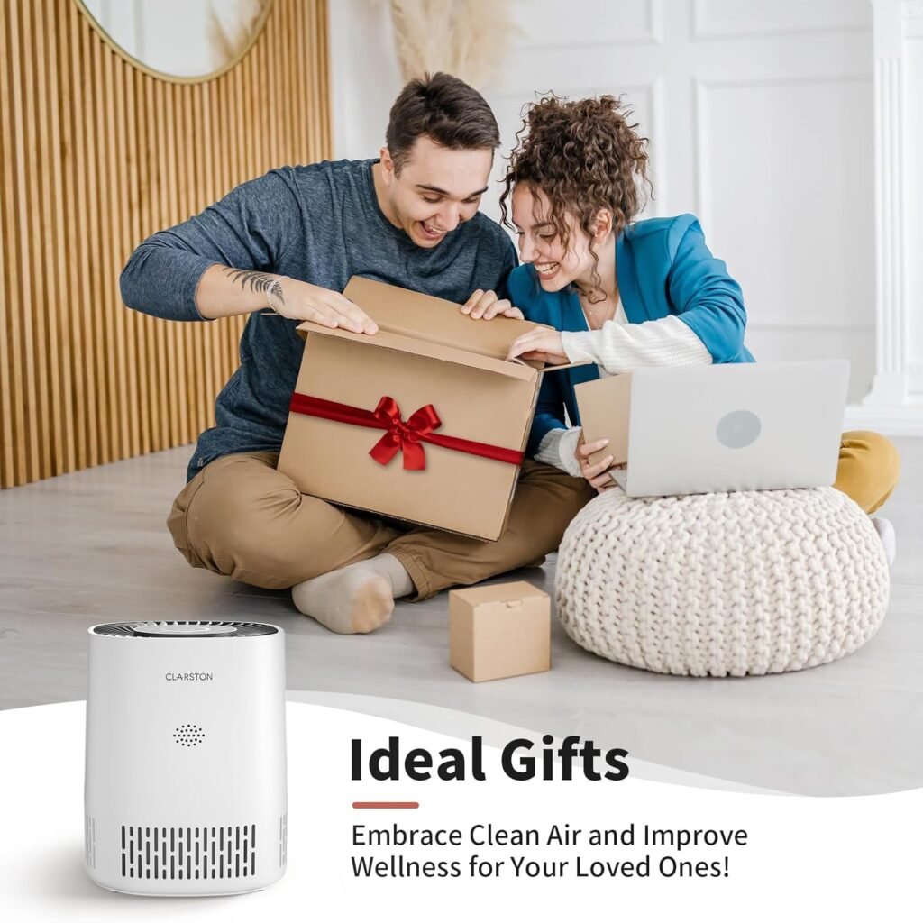 Air Purifiers for Home Bedroom Up to 650 Ft², H13 True HEPA Air Filter for Pets Dust Odor Pollutants, 4 Fan Speeds, Auto Mode, PM2.5 Monitor, Smart WiFi Control