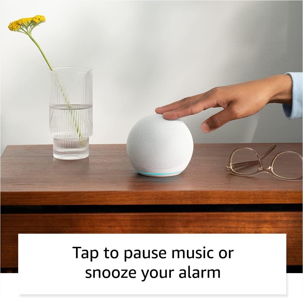Echo Dot (5th Gen, 2022 release) in Deep Sea Blue bundle with TP-Link Kasa Smart Color Bulb