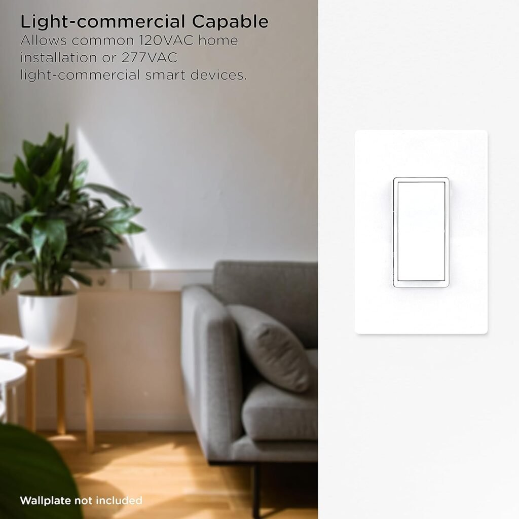 Enbrighten Z-Wave In-Wall Smart Light Switch with QuickFit and SimpleWire, Works with Google Assistant, Alexa,  SmartThings, Z-Wave Hub Required, Smart Home, 700 Series, 58433