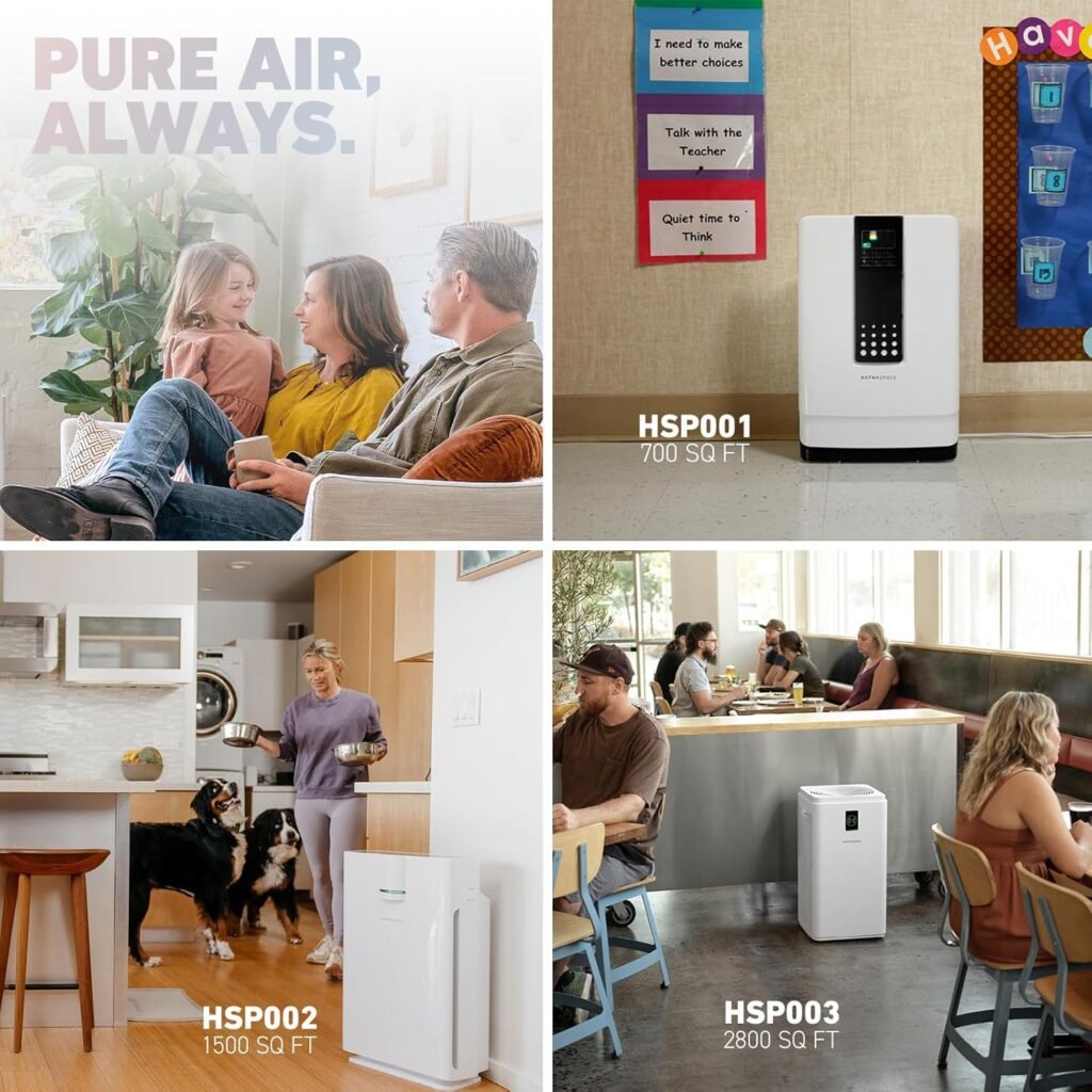HATHASPACE HSP002 True HEPA Air Purifier for Home, Removes 99.9% of Dust, Smoke, Pet Dander, Odors, VOCs, Covers Up to 1500 Sq. Ft, Quiet Air Cleaner with Smart Sensor for Bedroom  Large Rooms