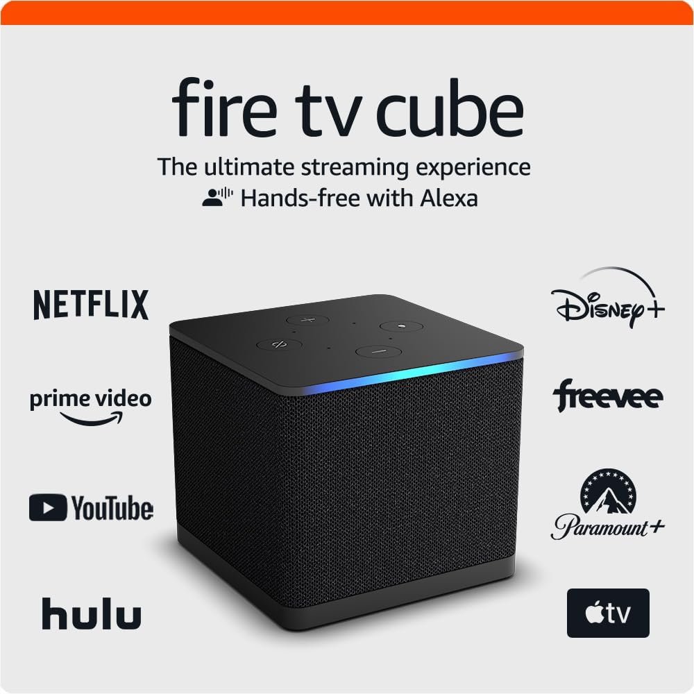 Like-New Amazon Fire TV Cube (newest model) with AI-powered Fire TV Search, Hands-free streaming device with Alexa, Wi-Fi 6E, 4K Ultra HD