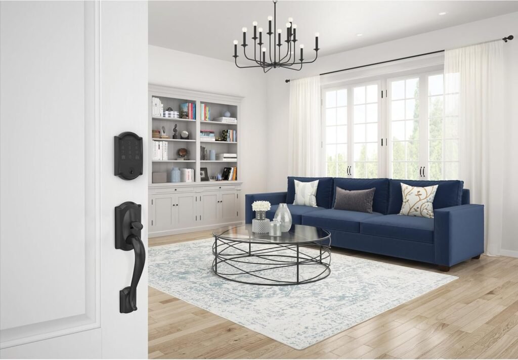 Schlage Encode Smart WiFi Deadbolt Lock for Front Door - Keyless Entry with App or Touchscreen - Works with Alexa, Hey Google,  Airbnb - Create Codes for Guests - Matte Black