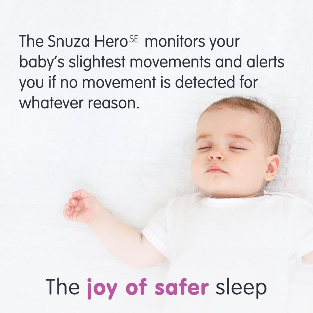 Snuza Hero Baby Monitor: Alerts When No Movement Detected, Gentle Vibration Pre-Alerts, Attaches to Diaper, No WiFi/Bluetooth, Medical Grade Material. Safer Sleep for Babies, Better Sleep for Parents.