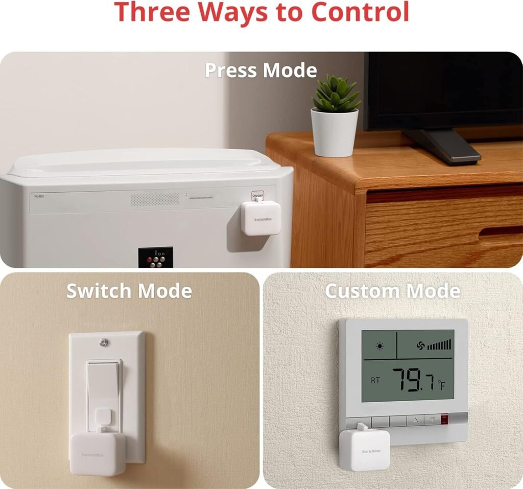 SwitchBot Smart Switch Button Pusher - Bluetooth Fingerbot for Rocker Switch/One-Way Button, Automatic Light Switch, Timer and APP Control, Works with Alexa When Paired with SwitchBot Hub (Black)