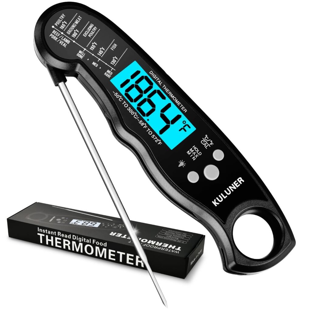 TP-01 Waterproof Digital Instant Read Meat Thermometer with 4.6 Folding Probe Backlight Calibration Function for Cooking Food Candy, BBQ Grill, Liquids,Beef(Black) TP-01 Waterproof Digital Instant Read Meat Thermometer with 4.6 Folding Probe Backlight Calibration Function for Cooking Food Candy, BBQ Grill, Liquids,Beef(Black)