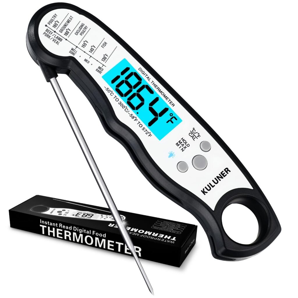 TP-01 Waterproof Digital Instant Read Meat Thermometer with 4.6 Folding Probe Backlight Calibration Function for Cooking Food Candy, BBQ Grill, Liquids,Beef(Black) TP-01 Waterproof Digital Instant Read Meat Thermometer with 4.6 Folding Probe Backlight Calibration Function for Cooking Food Candy, BBQ Grill, Liquids,Beef(Black)