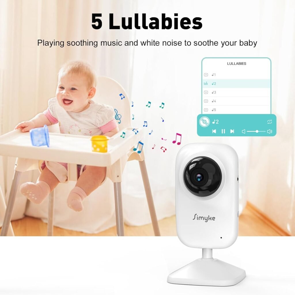 Upgrade Video Baby Monitor,WiFi Baby Camera,2.8 Display and App Control,1200ft Long Range,2 Way Talk,Auto Night Vision,Sound Alert,VOX,Temperature Sensor 5 Lullabies Feeding Remind,Home Use
