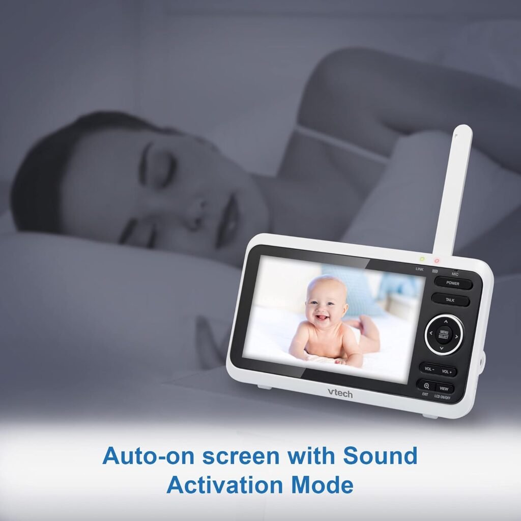 VTech VM819 Baby Monitor with Camera and Audio, 2.8” Screen Portable Baby Camera, Night Vision, 2-Way Audio, Temperature Sensor and Lullabies, Secure Transmission No WiFi, Ideal for Baby/Elderly/Pet