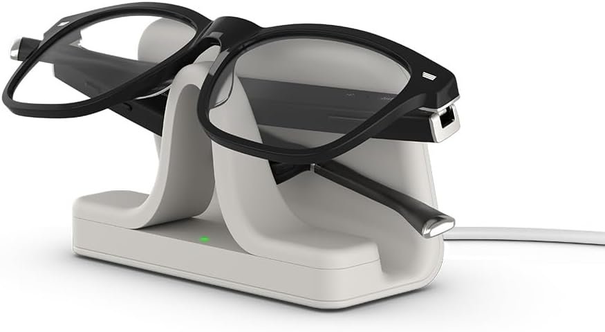 Amazon Echo Frames (3rd Gen) + Echo Pop | Smart glasses with Alexa | Modern Rectangle frames in Charcoal Gray with prescription ready lenses
