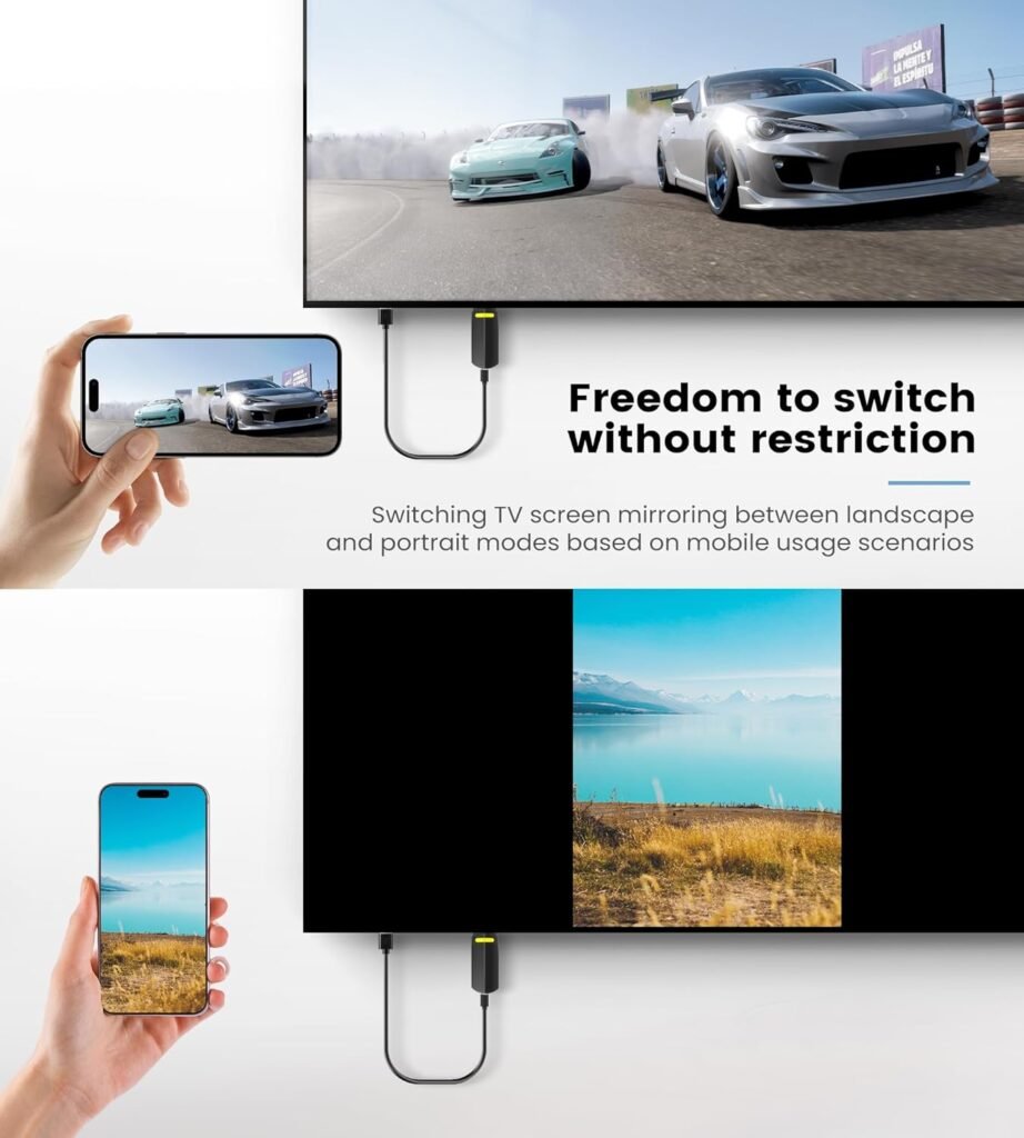 avedio links Wireless Display Adapter, WiFi 1080P Streaming Devices for iPhone to TV, No Setup, No App Needed Screen Mirroring Dongle Receiver to Monitor/Projector/TV for iPhone/iPad/MacBook iOS DLNA